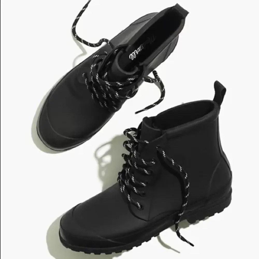 Madewell The Lace-Up Lugsole Rain Boot